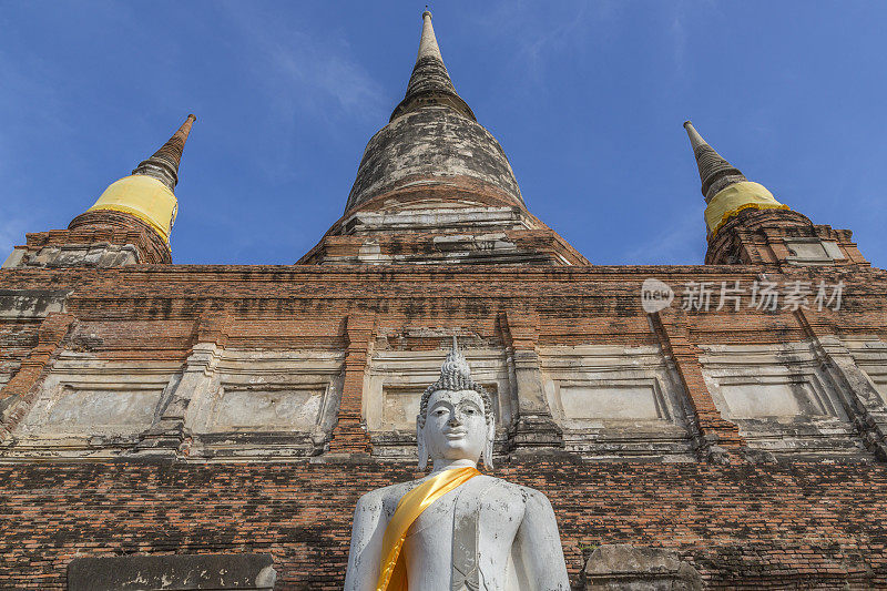 古老的著名寺庙，Wat Yai Chaimongkol，在泰国